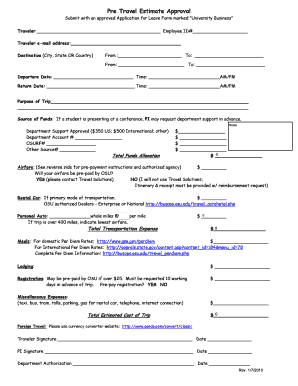 Travel Expense Approval Form