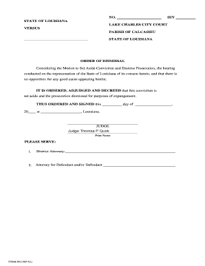 Louisiana Order of Dismissal