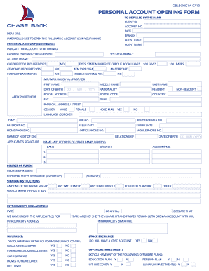Personal Account Opening Form