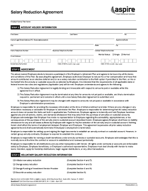 401(k) Salary Reduction Agreement