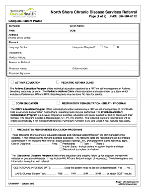 North Shore Chronic Disease Services Referral Form