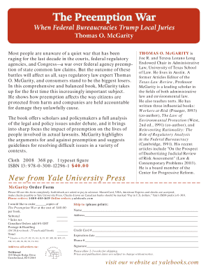 The Preemption War Book Order Form