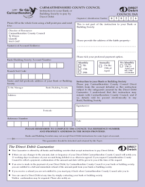 Council Tax Direct Debit Instruction