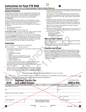 Form FTB 3588 Payment Voucher
