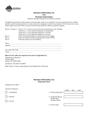 Montana Withholding Tax Payment Form