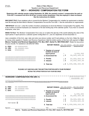 New Mexico Workers' Compensation Fee Form WC-1