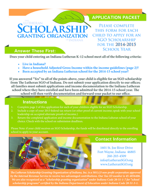 SGO Scholarship Application Form