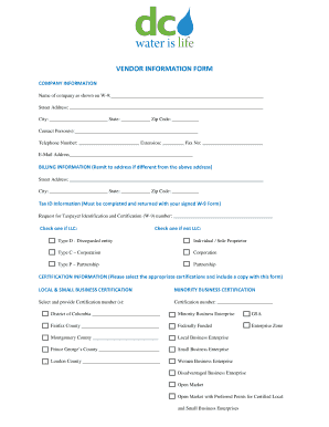 Vendor Information Form