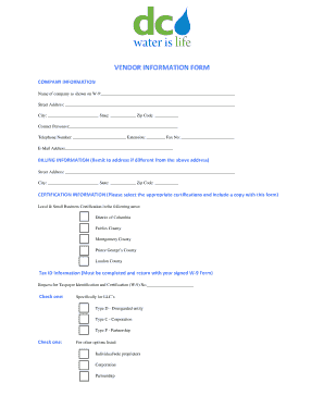 Vendor Information Form