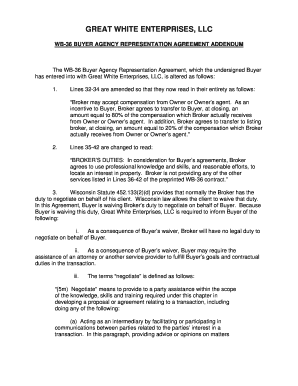 WB-36 Buyer Agency Representation Agreement Addendum
