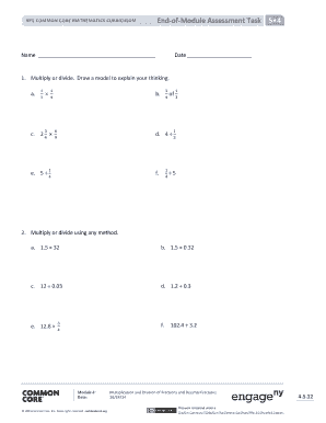 New York Common Core Mathematics End-of-Module Assessment