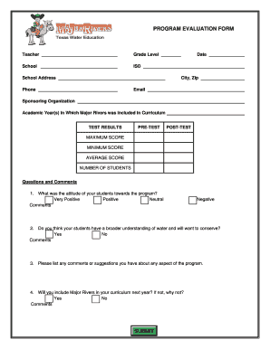 Program Evaluation Form