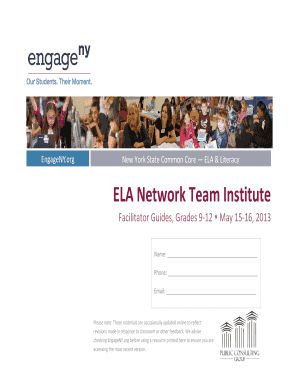 New York State Common Core ELA Facilitator Guide