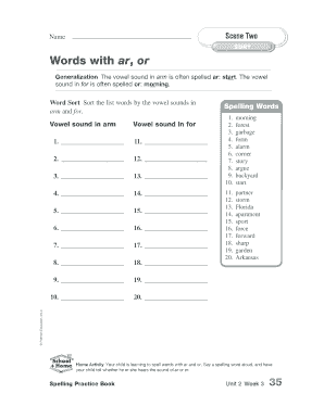 Spelling Practice Worksheet