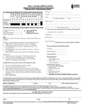 DXCC Award Application