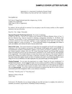 Sample outline - SAMPLE COVER LETTER OUTLINE - Berkeley Law - law berkeley