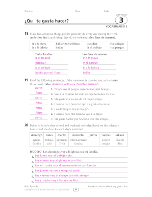 Cuaderno de vocabulario y gramática