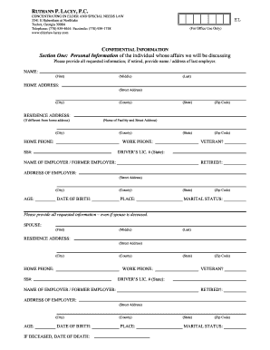 Elder Law Client Intake Form