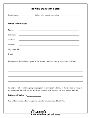 In-Kind Donation Form