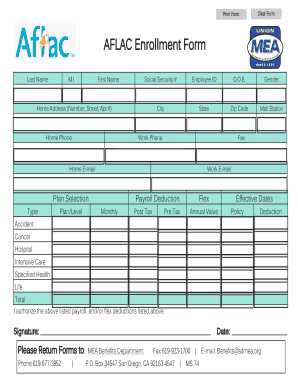 AFLAC Enrollment Form