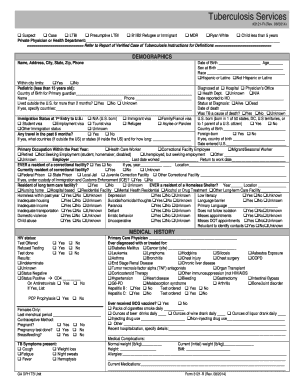 Tuberculosis Services Form 3121-R