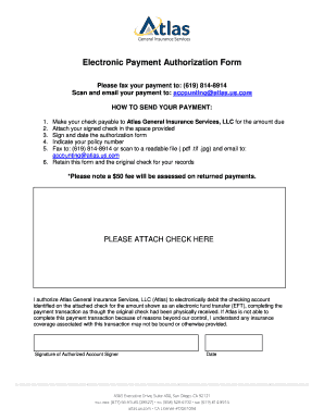 Electronic Payment Authorization Form