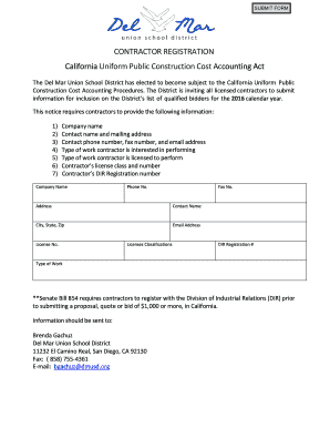 California Contractor Registration Form