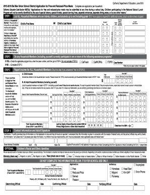California Free and Reduced-Price Meals Application