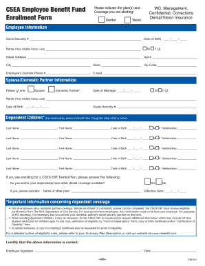 CSEA Employee Benefit Fund Enrollment Form