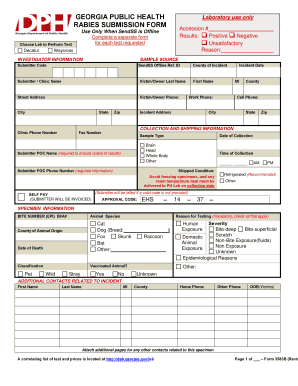Georgia Rabies Submission Form