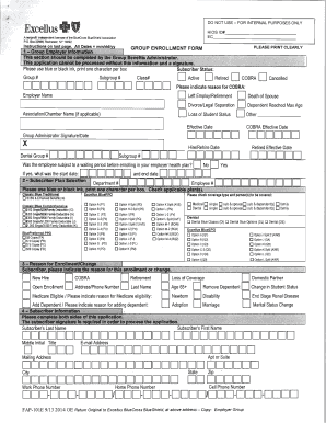 Excellus BlueCross BlueShield Group Enrollment Form