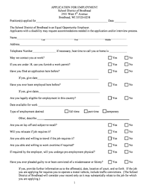 Application for Employment