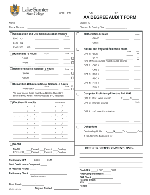 AA Degree Audit Form