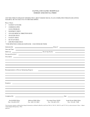 EMS/ED Anecdotal Form