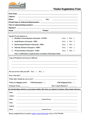 Vendor Registration Form
