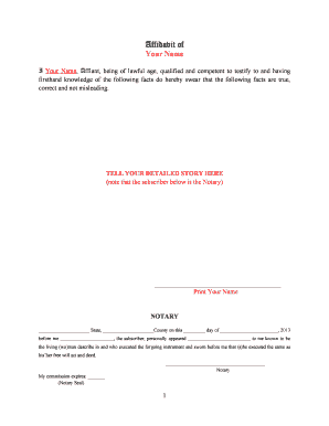 Affidavit of Facts