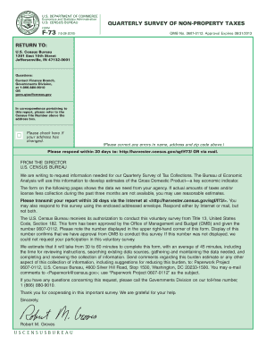 US Census Bureau Quarterly Survey of Non-Property Taxes