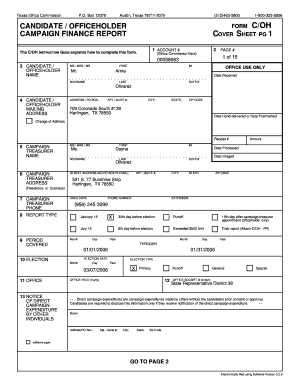 Texas Campaign Finance Report