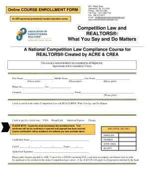Competition Law Course Enrollment Form