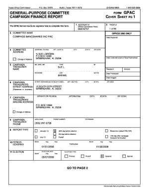 Texas Ethics Commission GPAC Form