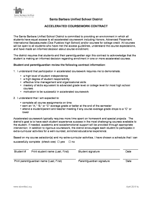 Santa Barbara Accelerated Coursework Contract