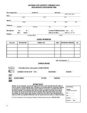 California State University Open University Registration Form
