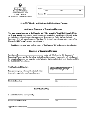 2016-2017 Identity and Statement of Educational Purpose