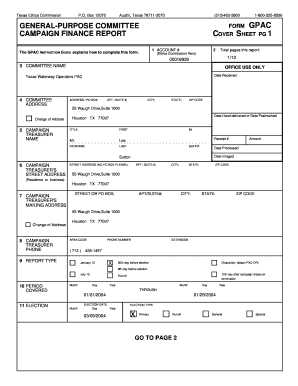 Texas General-Purpose Committee Form GPAC