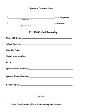 Sponsor Consent Form