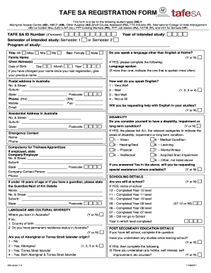 TAFE SA Registration Form