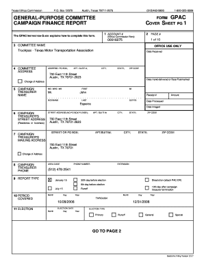 Texas General-Purpose Committee Form GPAC