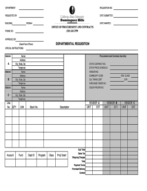Departmental Requisition Form
