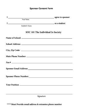 Sponsor Consent Form