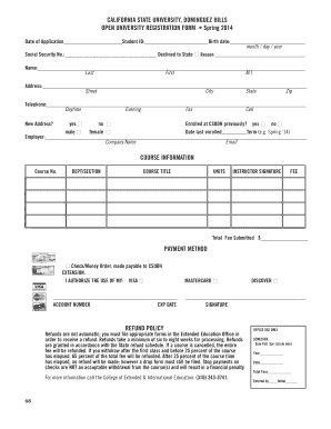 California State University Open University Registration Form